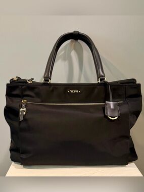 Tumi Voyager Sheryl Black Nylon Laptop & Tablet Tote with Gold Hardware